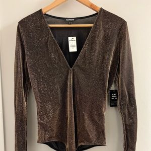 Express Gold Shimmer Body suit